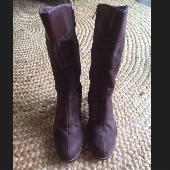 UGG Mid-Calf Suede & leather boots, wooden heel, 7 - Picture 2 of 14